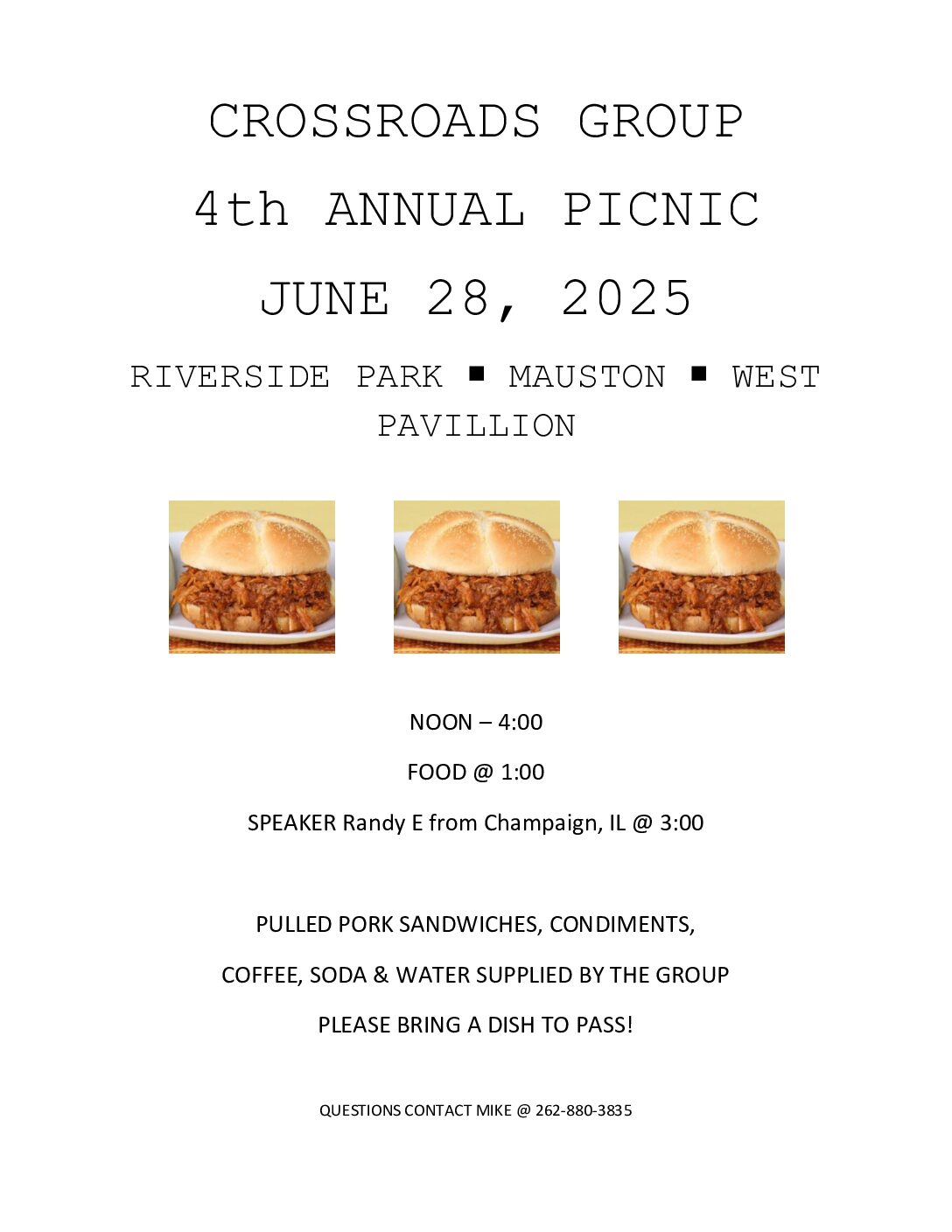 CROSSROADS GROUP 4th ANNUAL PICNIC